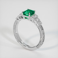 1.04 Ct. Emerald Ring, 18K White Gold 2