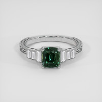 1.59 Ct. Bluish Green Sapphire Ring, 18K White Gold 1