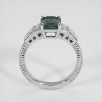 2.08 Ct. Bluish Green Sapphire Ring, 18K White Gold 3