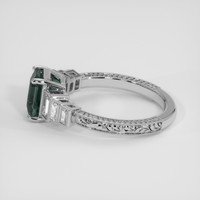 2.08 Ct. Bluish Green Sapphire Ring, 18K White Gold 4