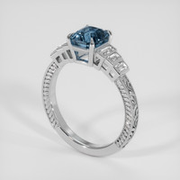1.62 Ct. Greenish Blue Sapphire Ring, 18K White Gold 2