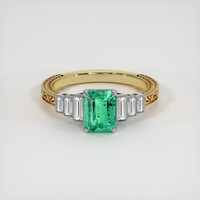 0.94 Ct. Emerald Ring, 18K White & Yellow 1