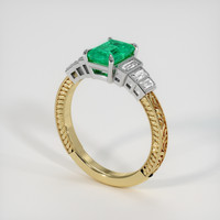 0.94 Ct. Emerald Ring, 18K White & Yellow 2