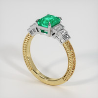 1.13 Ct. Emerald Ring, 18K White & Yellow 2
