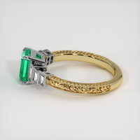 1.13 Ct. Emerald Ring, 18K White & Yellow 4