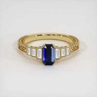 0.84 Ct. Blue Sapphire Ring, 10K Yellow Gold 1
