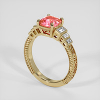 2.01 Ct. Padparadscha Sapphire Ring, 10K Yellow Gold 2