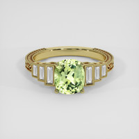 2.03 Ct. Yellowish Green Sapphire Ring, 10K Yellow Gold 1