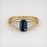 1.36 Ct. Bluish Green Sapphire Ring, 10K Yellow Gold 1