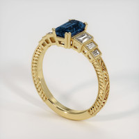 1.36 Ct. Bluish Green Sapphire Ring, 10K Yellow Gold 2