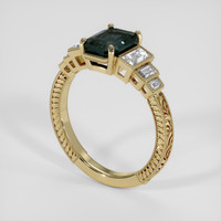 2.44 Ct. Bluish Green Sapphire Ring, 14K Yellow Gold 2