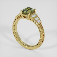 1.54 Ct. Yellowish Green Sapphire Ring, 14K Yellow Gold 2
