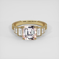 3.08 Ct. Peach Sapphire Ring, 14K Yellow Gold 1