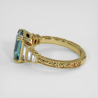 2.69 Ct. Bluish Green Sapphire Ring, 14K Yellow Gold 4