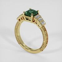 1.19 Ct. Bluish Green Sapphire Ring, 14K Yellow Gold 2