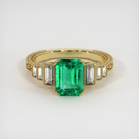 1.43 Ct. Emerald Ring, 18K Yellow Gold 1