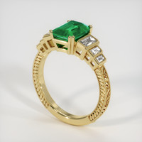 1.43 Ct. Emerald Ring, 18K Yellow Gold 2