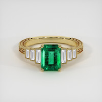 1.24 Ct. Emerald Ring, 18K Yellow Gold 1