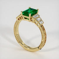 1.24 Ct. Emerald Ring, 18K Yellow Gold 2