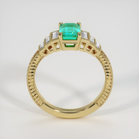 0.99 Ct. Emerald Ring, 18K Yellow Gold 3