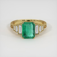 1.73 Ct. Emerald Ring, 18K Yellow Gold 1