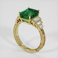 3.59 Ct. Emerald Ring, 18K Yellow Gold 2