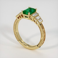 0.87 Ct. Emerald Ring, 18K Yellow Gold 2
