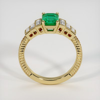 0.87 Ct. Emerald Ring, 18K Yellow Gold 3