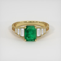 1.74 Ct. Emerald Ring, 18K Yellow Gold 1