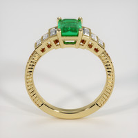 0.78 Ct. Emerald Ring, 18K Yellow Gold 3