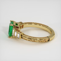 0.78 Ct. Emerald Ring, 18K Yellow Gold 4