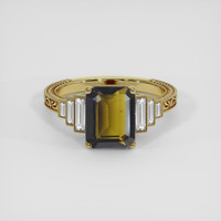 4.05 Ct. Brown Tourmaline Ring, 18K Yellow Gold 1