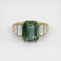 6.47 Ct. Green Sapphire Ring, 18K Yellow Gold 1