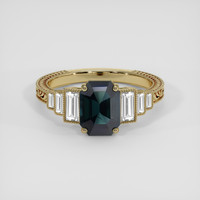 2.44 Ct. Bluish Green Sapphire Ring, 18K Yellow Gold 1