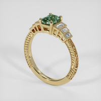 1.05 Ct. Bluish Green Sapphire Ring, 18K Yellow Gold 2