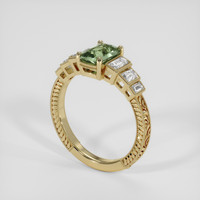 1.09 Ct. Yellowish Green Sapphire Ring, 18K Yellow Gold 2