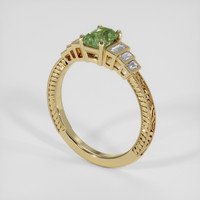 1.04 Ct. Bluish Green Sapphire Ring, 18K Yellow Gold 2