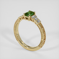 0.92 Ct. Bluish Green Sapphire Ring, 18K Yellow Gold 2