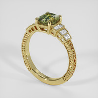 1.54 Ct. Yellowish Green Sapphire Ring, 18K Yellow Gold 2