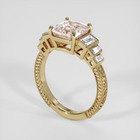 3.08 Ct. Peach Sapphire Ring, 18K Yellow Gold 2