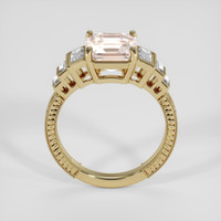 3.08 Ct. Peach Sapphire Ring, 18K Yellow Gold 3