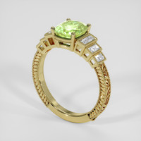 2.03 Ct. Yellowish Green Sapphire Ring, 18K Yellow Gold 2