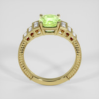 2.03 Ct. Yellowish Green Sapphire Ring, 18K Yellow Gold 3