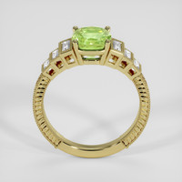 2.03 Ct. Yellowish Green Sapphire Ring, 18K Yellow Gold 3