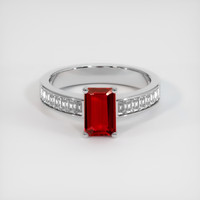 1.04 Ct. Ruby Ring, 14K White Gold 1