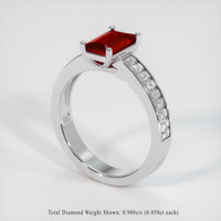 1.04 Ct. Ruby Ring, 14K White Gold 2