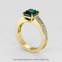 2.03 Ct. Bluish Green Sapphire Ring, 14K Yellow Gold 2
