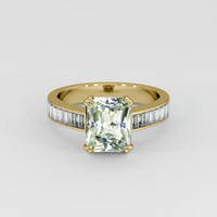 2.58 Ct. Green Sapphire Ring, 14K Yellow Gold 1