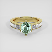 2.01 Ct. Bluish Green Sapphire Ring, 14K Yellow Gold 1