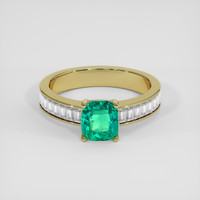 1.06 Ct. Emerald Ring, 18K Yellow Gold 1